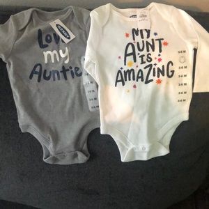 unisex white and gray onesies. size 3-6 months